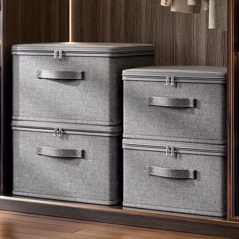 Elzusha - Set di 3 contenitori pieghevoli con coperchio