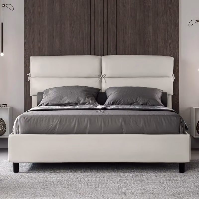 Letto matrimoniale imbottito Ityhome Nandy con contenitore in similpelle bianco L/P/H: 170 x 160 x 200 cm – 2