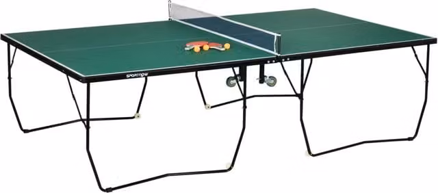 Tavolo da Ping Pong Pieghevole con 8 Ruote, 2 Racchette, Palline e Rete, 274x152.5x72 cm