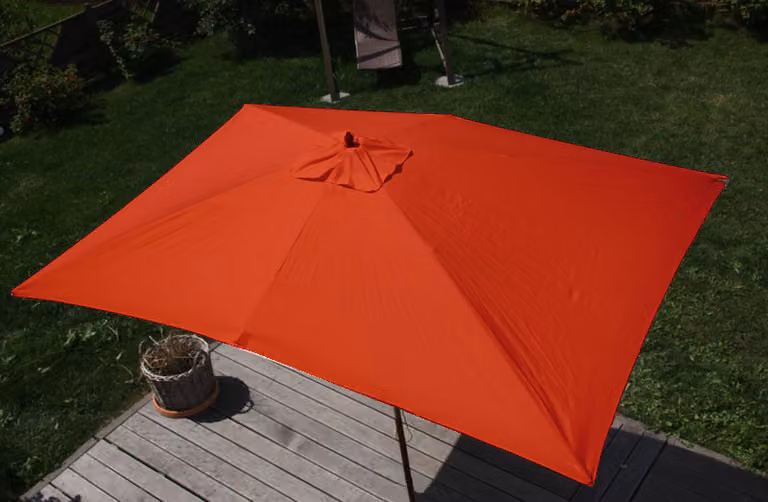 Ombrellone Florida, ombrellone da giardino, 2x3m poliestere/legno 6kg ~ terracotta