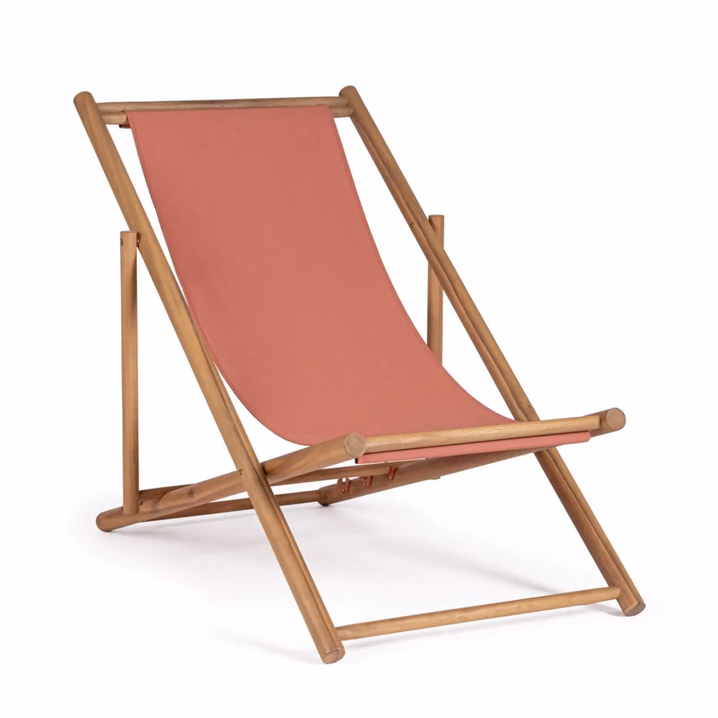 Set di sdraio MONSARAZ in legno di acacia e tessuto terracotta