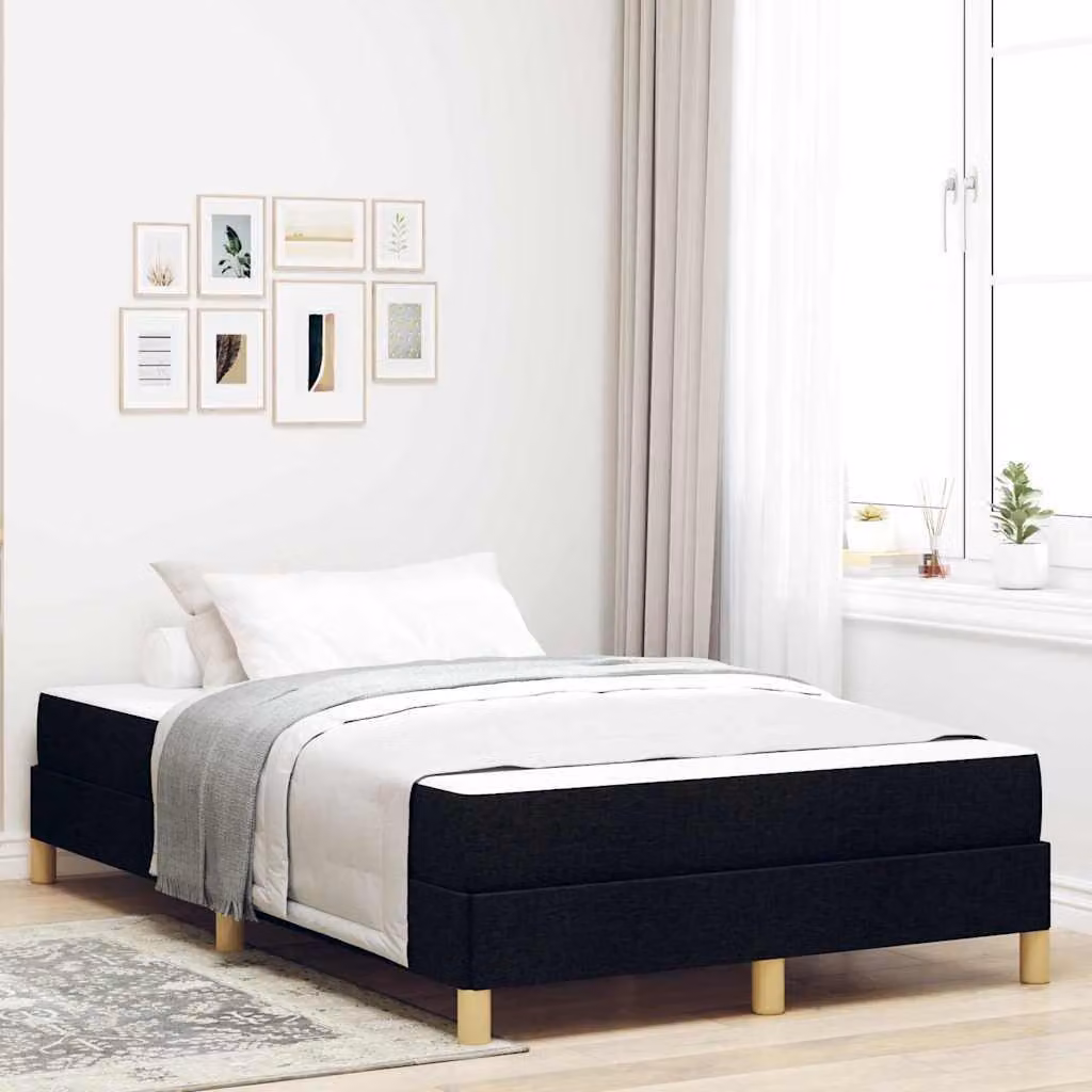 Maison Exclusive - Letto boxspring con materasso nero 120 x 190 cm Tessuto
