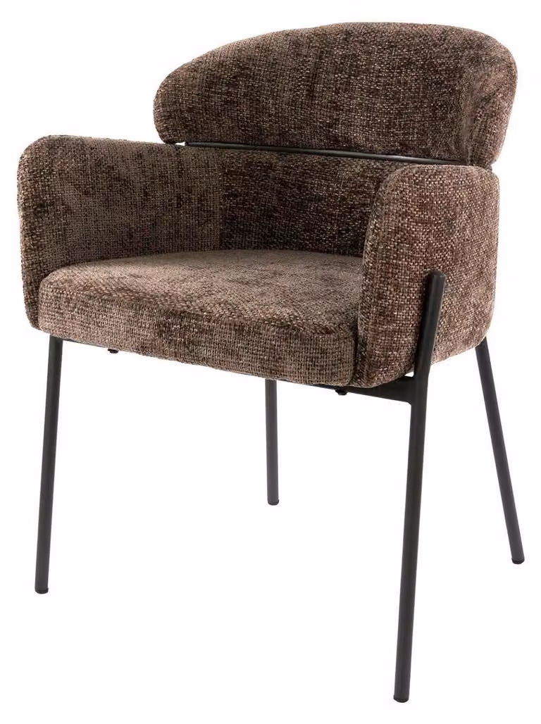 Sedia da pranzo FURNLUX Curva grigio marrone e nero 62 cm / Colore principale: marrone / Dimensioni: 62 x 80 x 61 cm