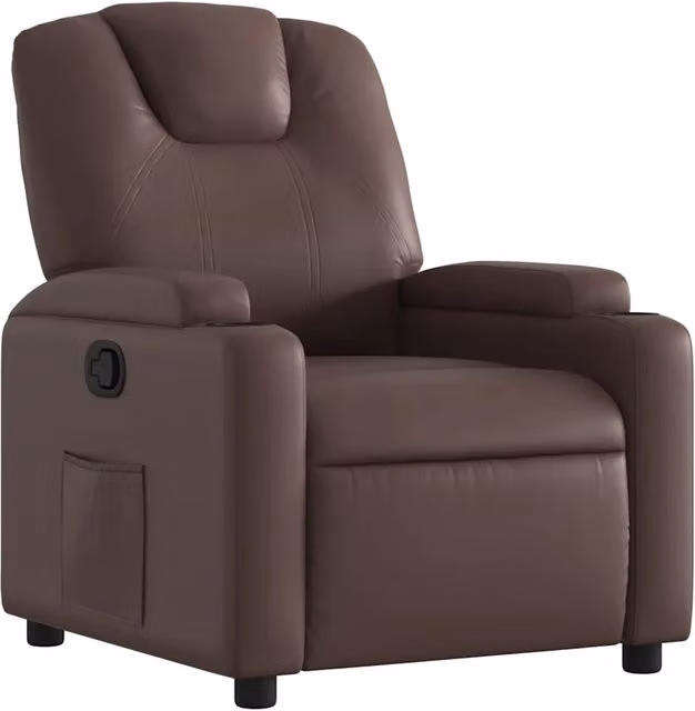 Poltrona | Sedia Relax Reclinabile Marrone in Similpelle