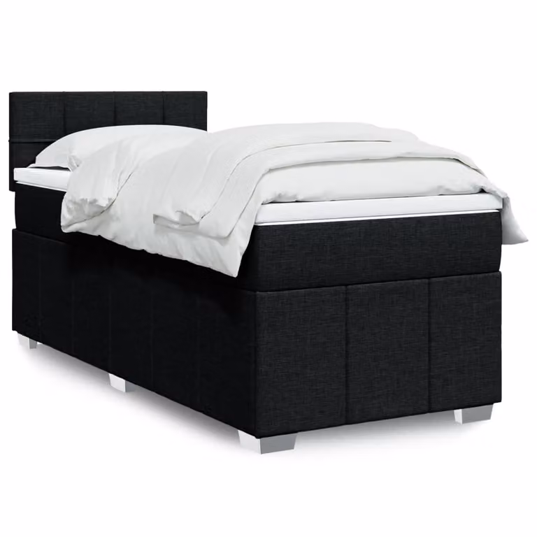 Letto Ibrido vidaXL con Materasso a Molle Insacchettate e Illuminazione Sotto il Letto, Nero e Bianco, L/P/H: 90 x 200 x 100,5 cm
