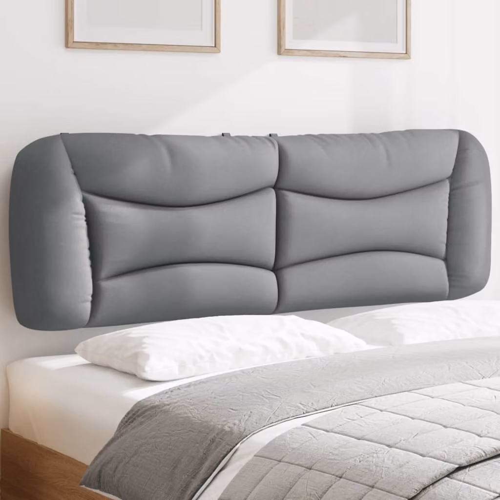 vidaXL Cuscino Testiera Hvar Grigio Chiaro in Tessuto, Larghezza: 160 cm