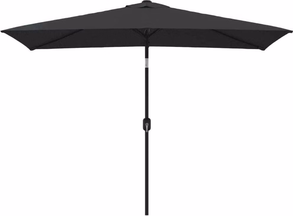 Ombrellone da Giardino con Palo in Metallo 300x200 cm Nero