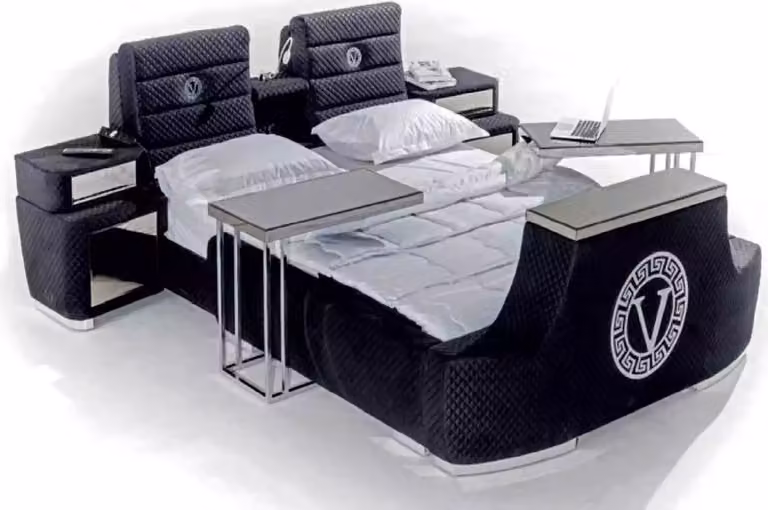 Modernes Doppelbett blau Luxus Doppelbett modernes Design Bettgestell