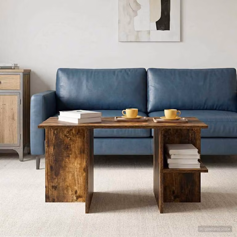 Maison Exclusive - Tavolino in legno multistrato, legno affumicato, 87 x 50 x 45 cm