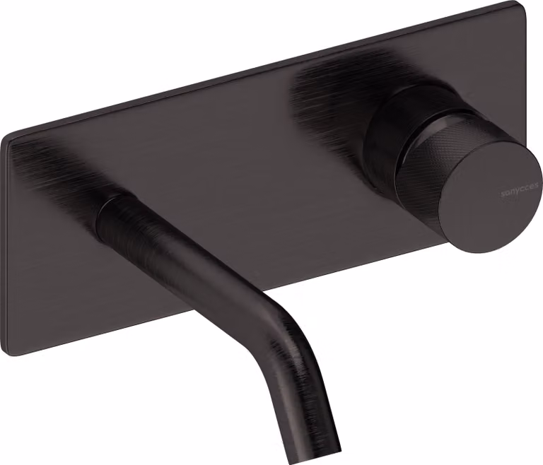 SANYCCES LOOP K Miscelatore da incasso per lavabo ColdOpen con sporgenza di 14 cm, nero metallizzato