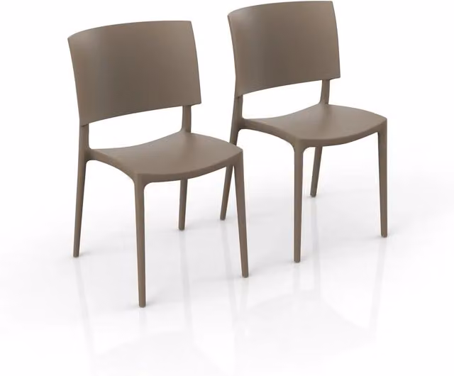 Set di 2 sedie impilabili Redokasa SHARP in polipropilene design moderno per cucina, giardino o sala da pranzo