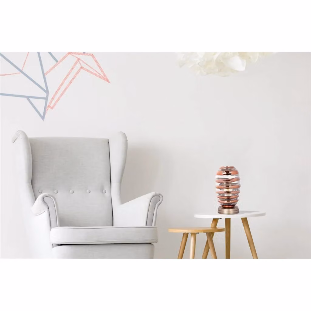 Lampada da tavolo Aladin II KENDRA HOME in vetro trasparente e rame – 2