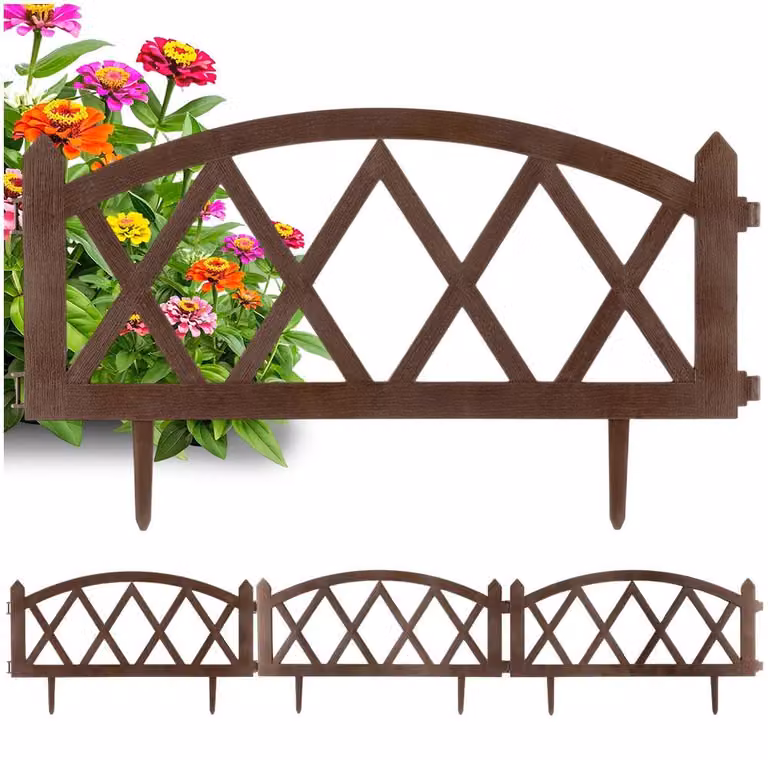 Vilde | Set 4 bordure per aiuole 228 cm - Marrone - Bordatura per giardino e prato - Resistente alle intemperie - Flessibile