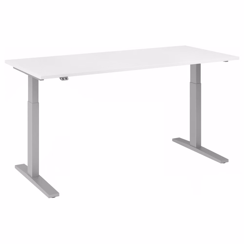 Scrivania regolabile in altezza XMKA | 2 motori | 120-180 cm | elettrica | bianca, colore telaio:argento, dimensioni piano d'appoggio:180 x 80 cm