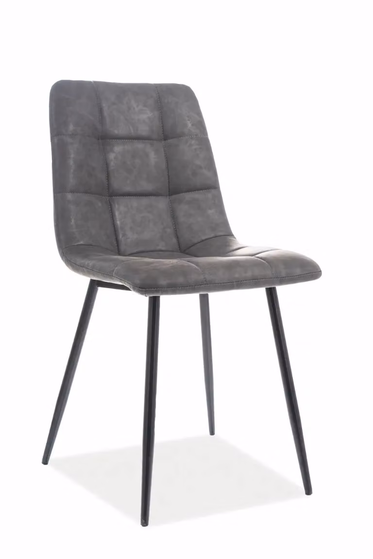 Sedia da pranzo imbottita RUMJANA - nero/grigio