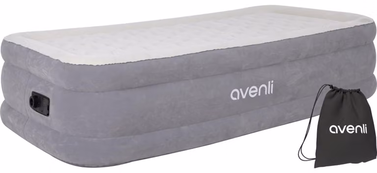 Materasso gonfiabile, dimensioni 191x99x46 cm, autogonfiante, struttura a travi, capacità fino a 100 kg, colore grigio/beige