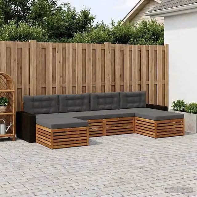 Set di divani da esterno 6 pz Legno di Acacia Massello 3383695