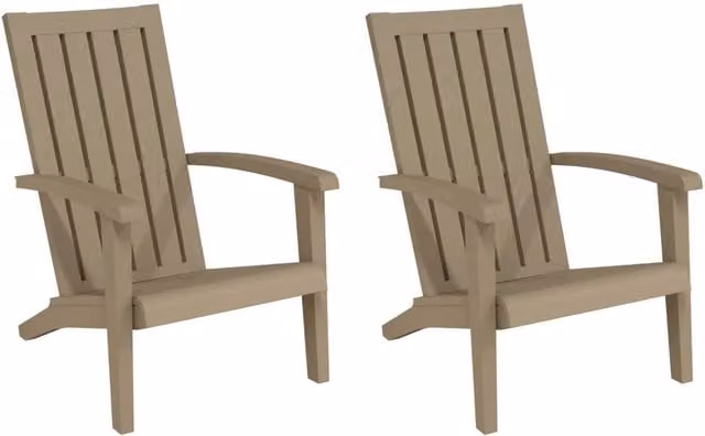 Sedie Adirondack da Giardino 2 pz | Sedie da Esterno Polipropilene Marrone Chiaro