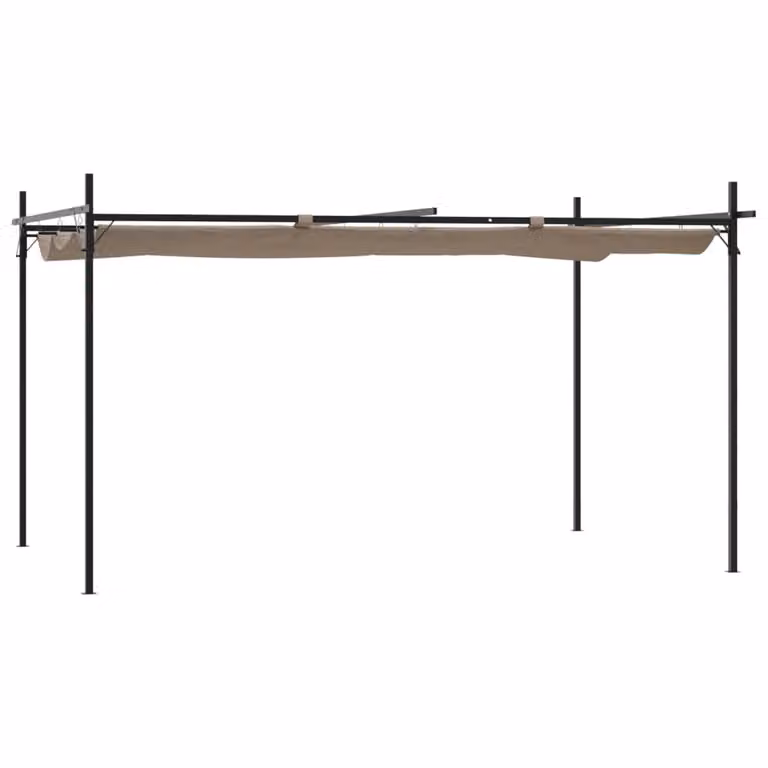 Pergola con Tetto Retrattile Tortora 395x292x230 cm