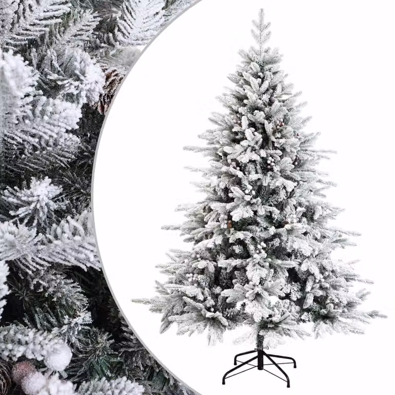 Albero di Natale artificiale pieghevole, altezza 120 cm, realizzato in PVC e metallo