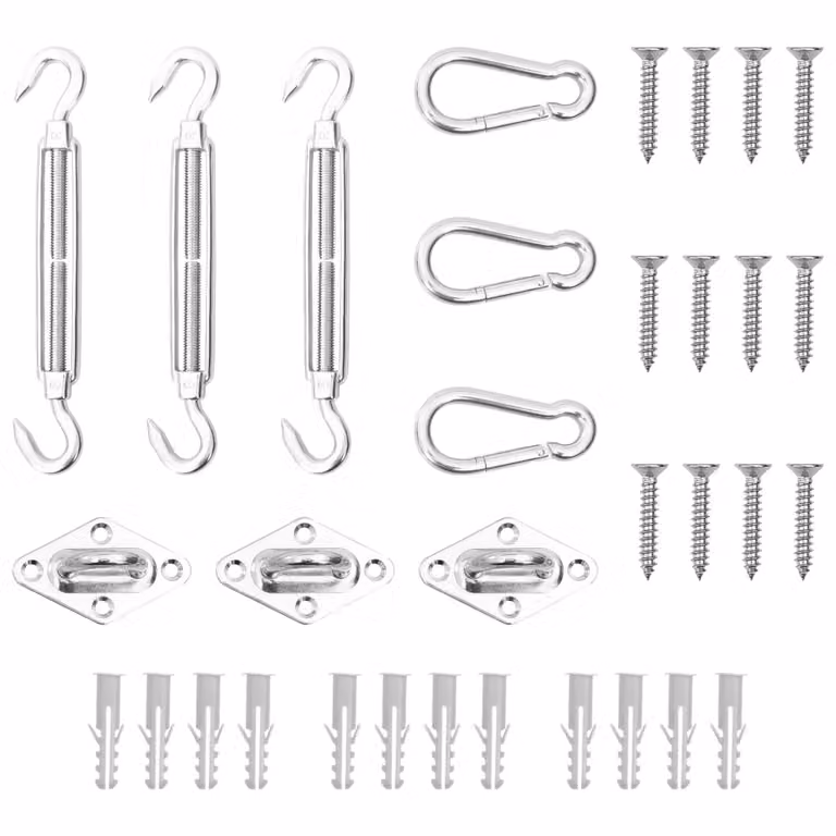 Maison Exclusive - Set Accessori per Vela Parasole 9 pz in Acciaio Inossidabile
