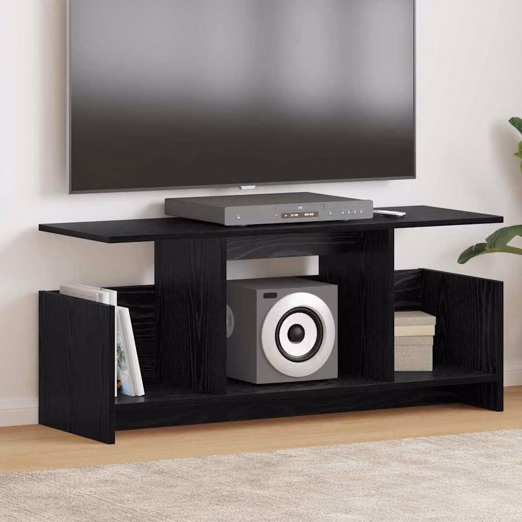 Supporto TV moderno vidaXL in legno ingegnerizzato nero, L 102 x P 35 x H 45 cm