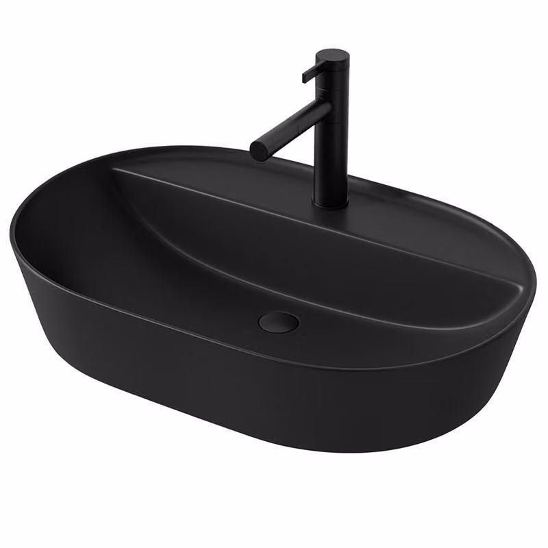 Lavabo in Vetroceramica NERO da appoggio 60 cm