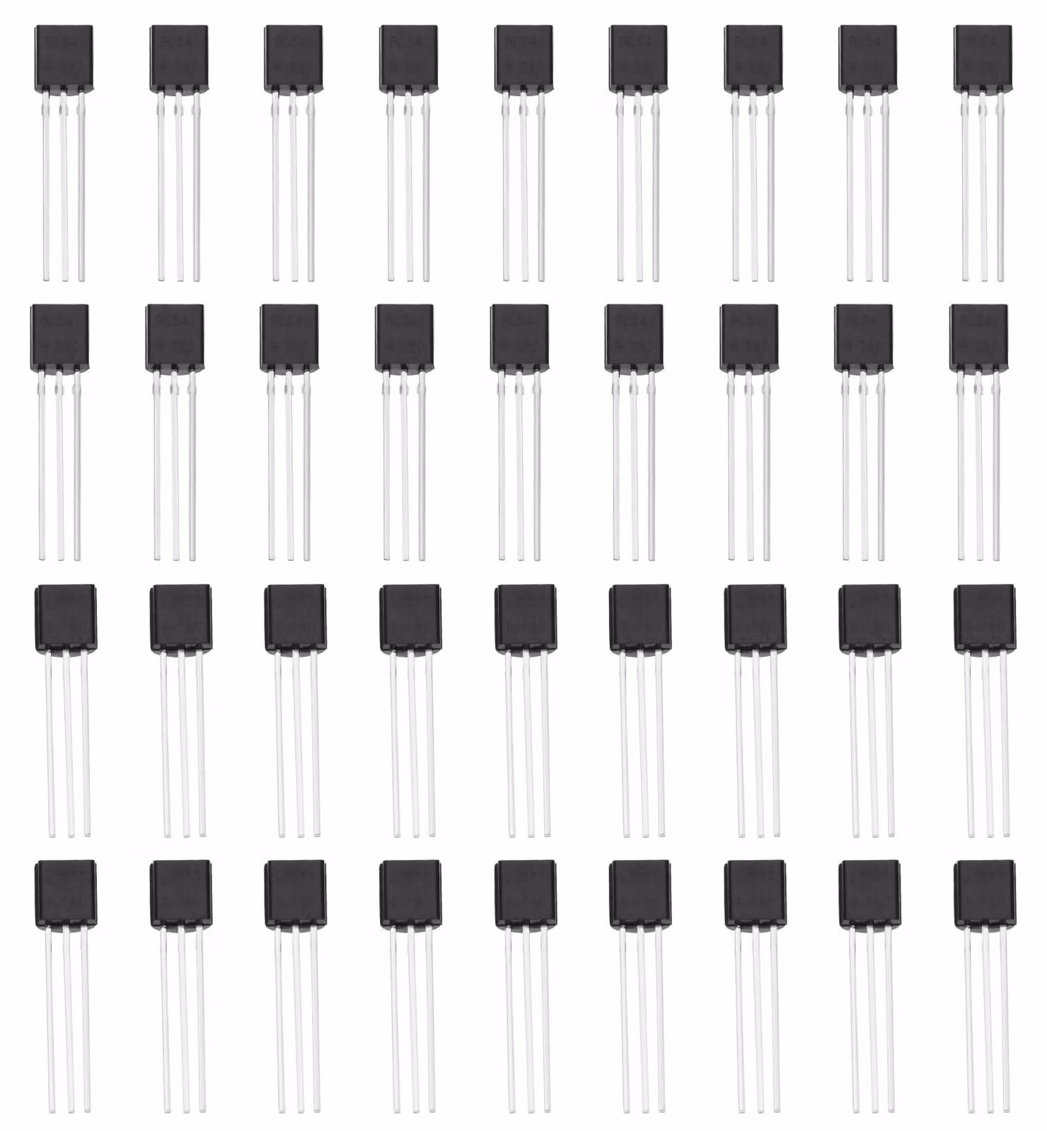 Kit di transistor: 100 pezzi, modelli BC547 (NPN) e BC557 (PNP), 0,1A, 45V