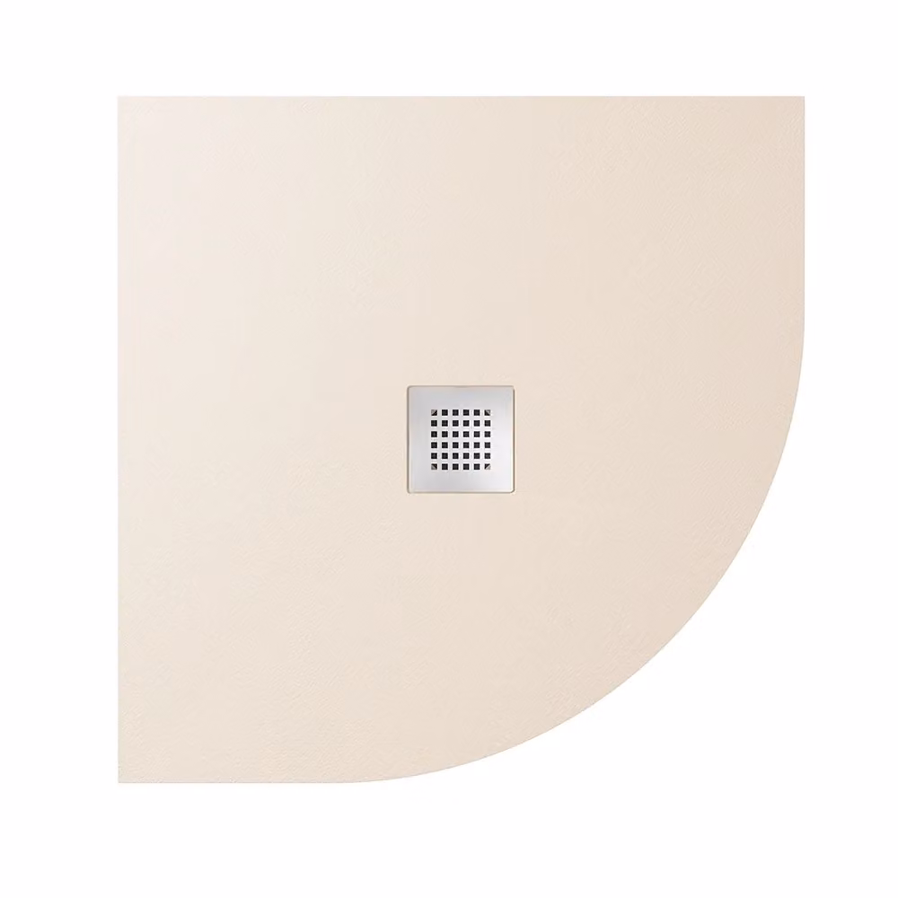 Piatto doccia semicircolare Kos in marmoresina beige effetto pietra L: 80 cm x P: 80 cm – 2