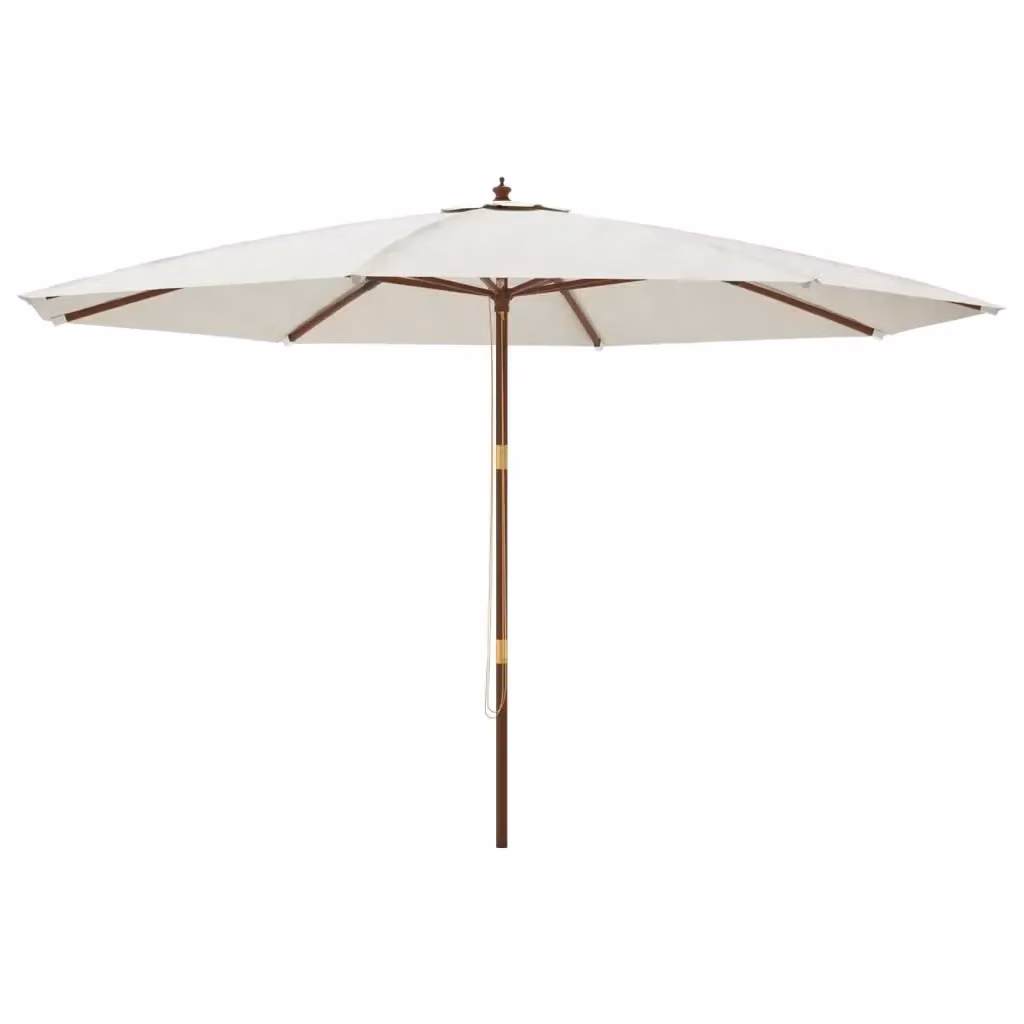 Ombrellone da Giardino Videx con Palo in Legno e Copertura in Poliestere Colore Sabbia L: 400 cm, H: 273 cm – 2