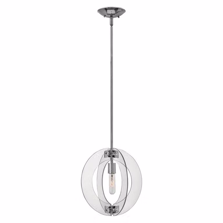 Lampada a sospensione Solstice, cromo lucido, 1xE27x100W, metallo, dimensioni: 132,8x33x33 cm, IP20, Hinkley