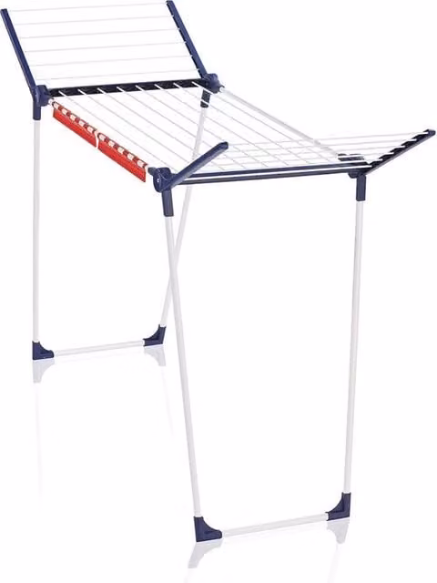Stendibiancheria con ali Outsunny in metallo bianco con 15 metri di spazio asciutto