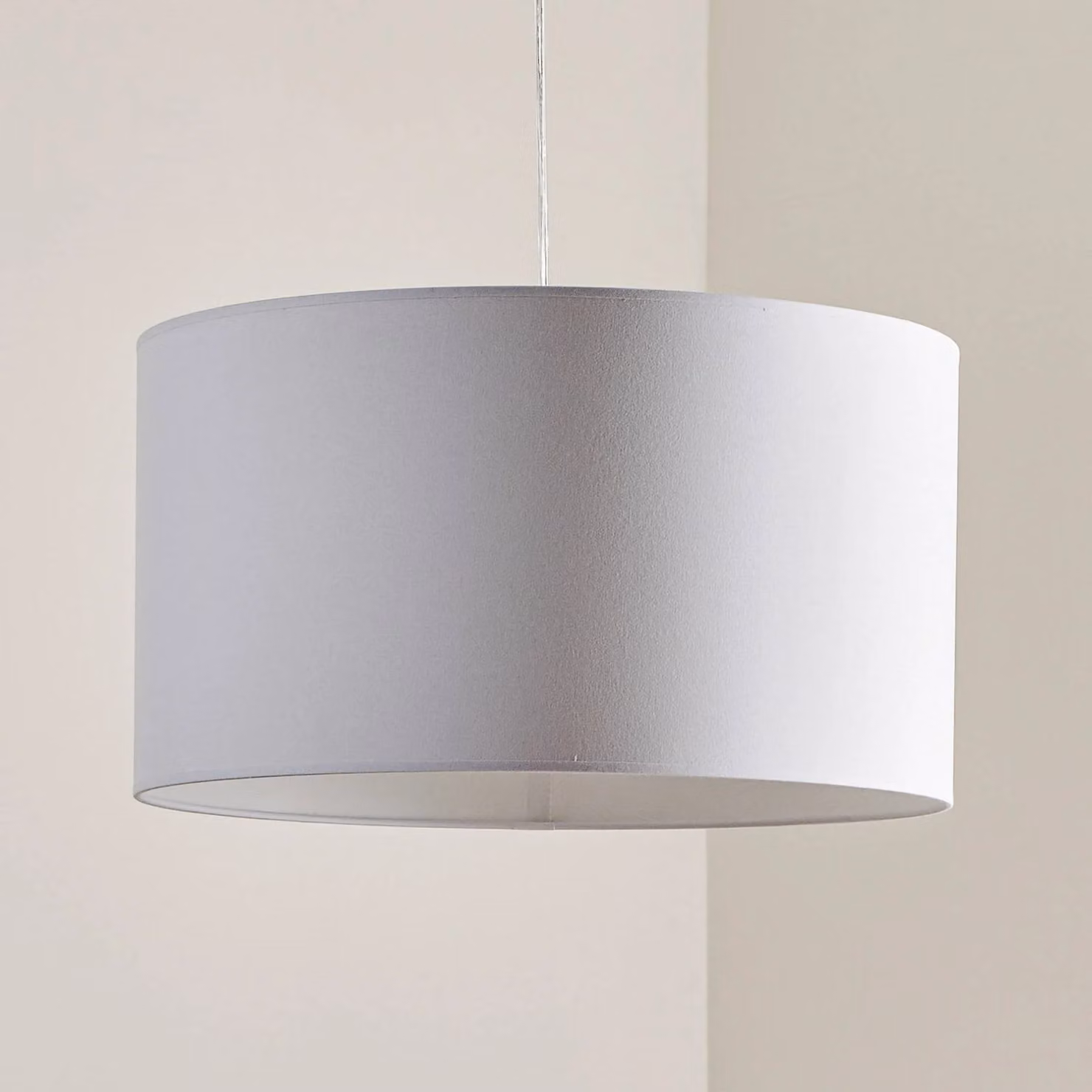 Lampada a sospensione Roller Duolla, dimmerabile, Bianco / Opale, Soggiorno / Sala da pranzo, Tessuto / Stoffa / Seta, Moderno, Lampada a sospensione