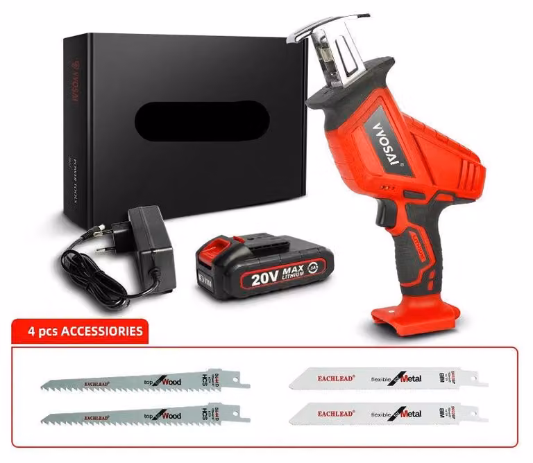 Accu Reciprozaag 20V: Sega reciproca portatile elettrica per legno, metallo e PVC