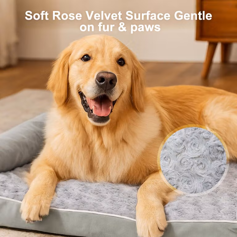 Cuccia ortopedica per cani, dimensioni 120 x 90 x 20 cm, colore grigio, adatta a cani di grossa taglia, rivestimento lavabile