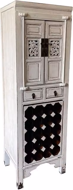 Mobile portabottiglie in legno e metallo WANDERLUST DECO bianco L: 55 cm, P: 45 cm, H: 170 cm – 1