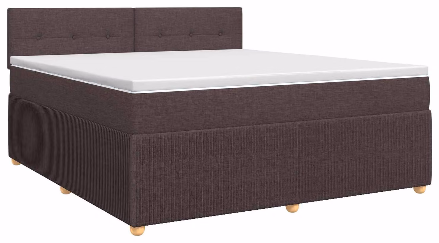 Letto a molle con materasso marrone scuro 140 x 190 cm in tessuto