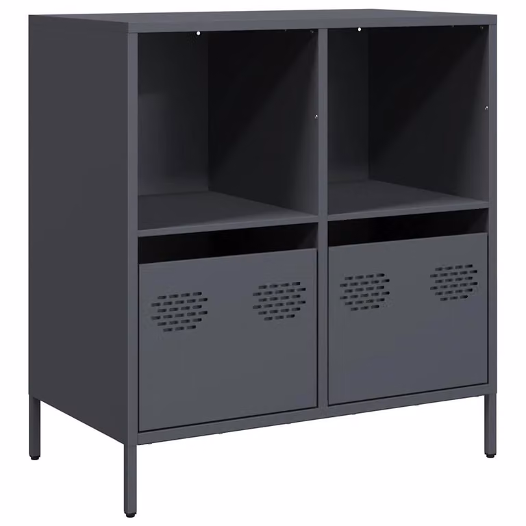 Credenza Antracite 68x39x73,5 cm in Acciaio Laminato a Freddo