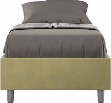 Letto Sommier imbottito Singolo 80x200 cm Azelia - Con rete,Microfibra,Tè verde