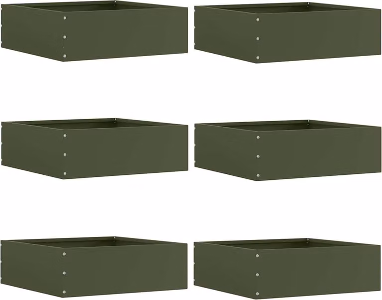 Bordura per Prato 6 pcs Verde oliva 40 x 40 x 13 cm Acciaio