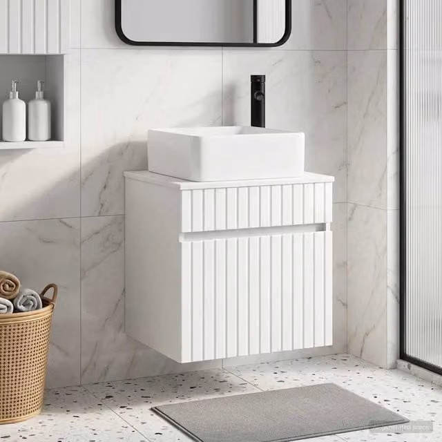Mobile lavabo da parete Bianco Lucido 49 x 41 x 63 cm 890566