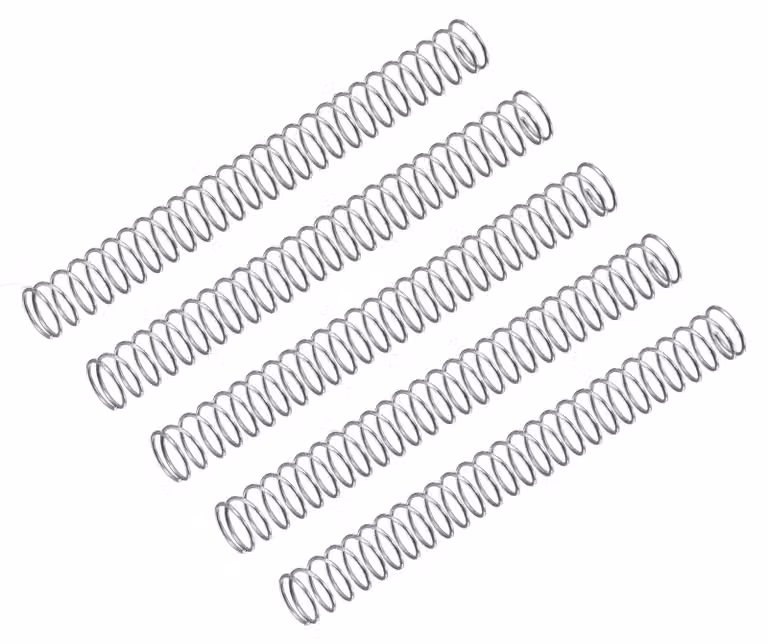 5 molle a compression, acciaio inossidabile, 4x40 mm, filo di 0,3 mm, colore argento