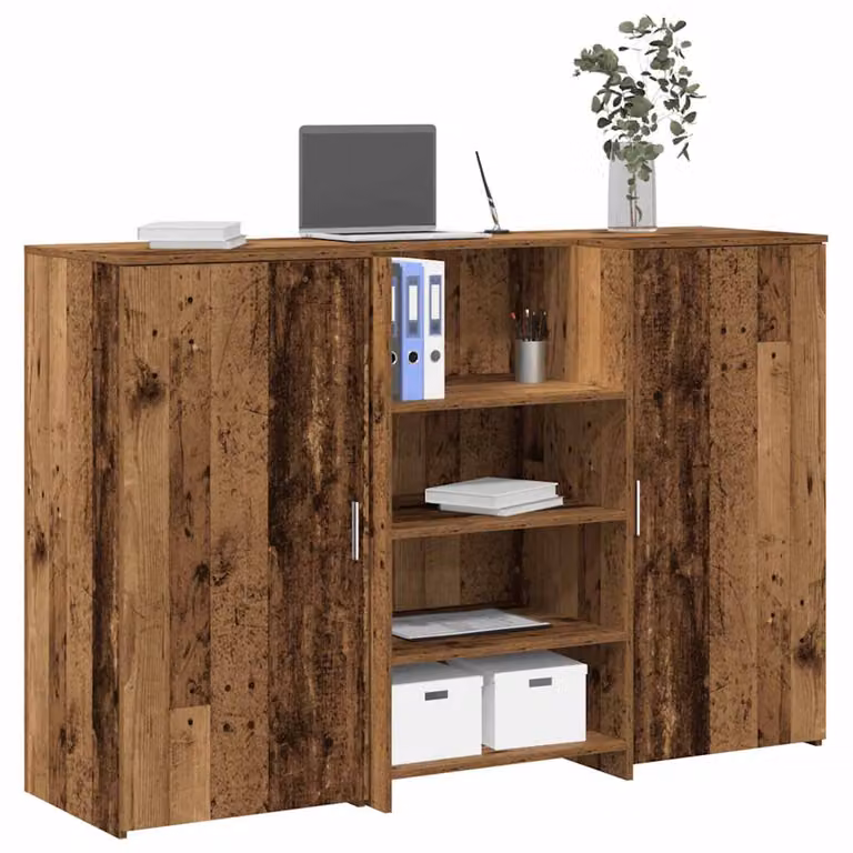 vidaXL Banco Reception in Legno Antico Marrone L: 155 cm, P: 50 cm, H: 103,5 cm