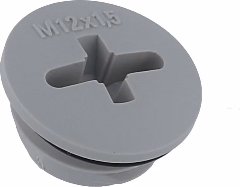 Tappo cieco WISKA M12x1,5 KBR-M12 rotondo con intaglio a croce incl. O-ring poliammide (PA) lunghezza filettatura 6,0 mm - 1 pezzo