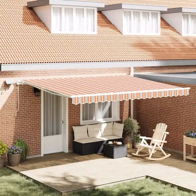 Tenda retrattile Multicolore 450 × 300 cm Tessuto e Alluminio 3330928