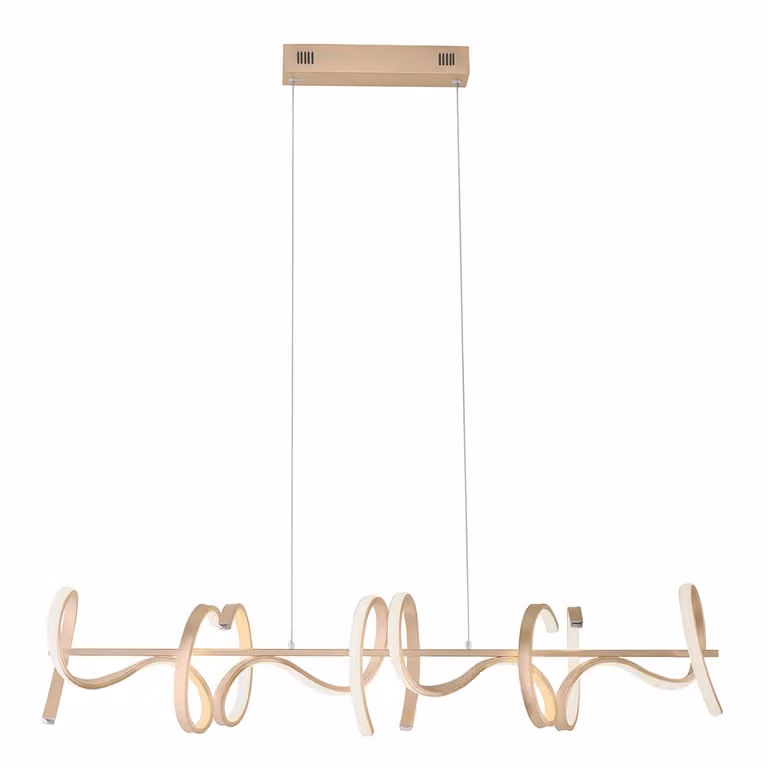 Lampada a sospensione a LED, ottone opaco, dimmerabile, H 135 cm
