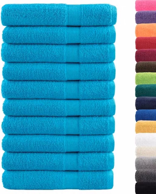 Asciugamani SOLUND 10 pz | Teli per bagno Turchese 100x200 cm 600 g/m2