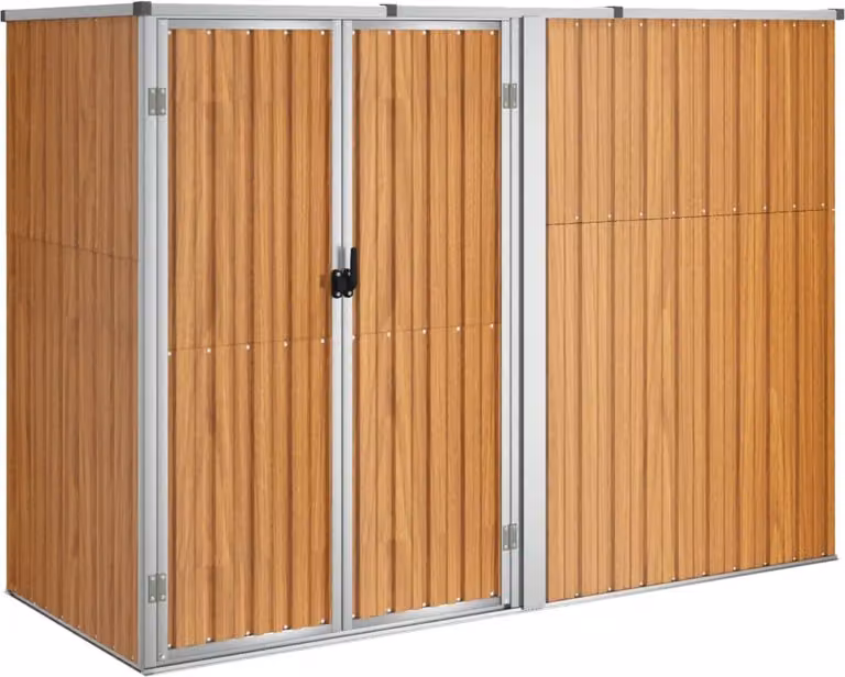 Capanno per Attrezzi Marrone 225x89x161 cm in Acciaio Zincato