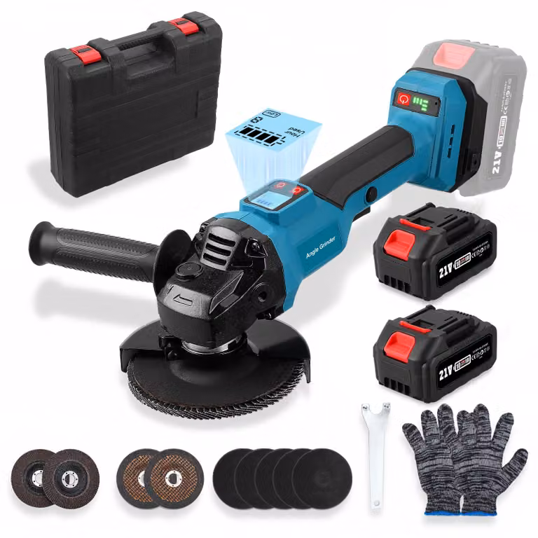 Smerigliatrice angolare senza fili - 18V a batteria - 800W di potenza - disco abrasivo da 125 mm