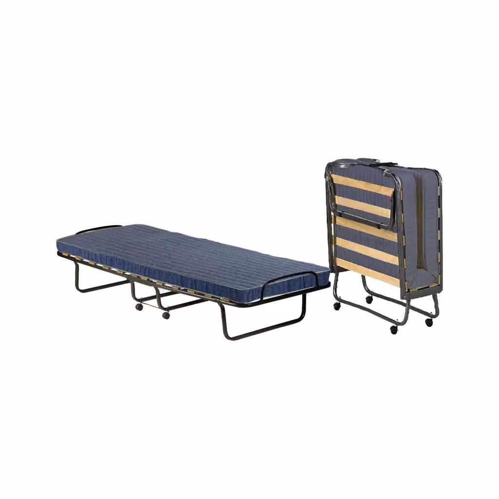 Letto pieghevole con materasso in schiuma DMORA Brandina Fosca Nero Jeans L 80 cm x P 190 cm – 2